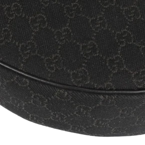 Auth GUCCI Half Moon Canvas Leather Hobo Shoulder Bag Handbag Stud Bamboo Ring - Picture 2 of 2